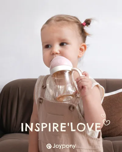 Miniatura 7 de Joypony Vasos para sorber para niños pequeños de 1 a 3 años, vaso con popote con peso a prueba de derrames con asa para bebés de 6 meses en Rosa/1