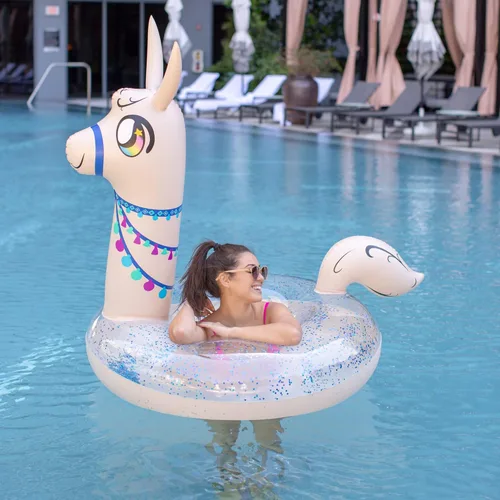 Miniatura 3 de PoolCandy Tubos inflables de piscina y anillos de natación para animales Beige