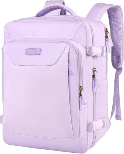 Miniatura 7 de Mochila de viaje aprobada por vuelos, mochila de viaje antirrobo de 15.6 pulgadas, mochila ligera para el fin de semana universitario, bolsa de Negro