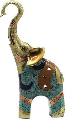 Miniatura 8 de Decoración de elefante de buena suerte para el hogar, pequeñas figuras y estatuas de elefante (2 piezas medianas)