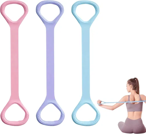 Figura 8 bandas de resistencia para yoga, pilates y fitness, banda elástica de resistencia para brazos, espalda, hombros y pecho, equipo de pilates