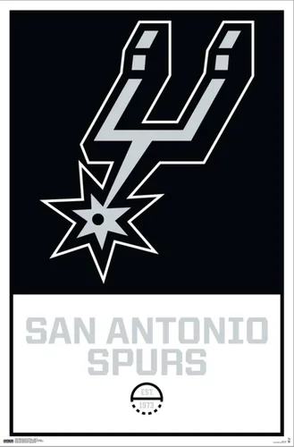 Miniatura 2 de Trends International NBA San Antonio Spurs - Póster de pared con logotipo 21, 22.37 x 34.00 pulgadas, lienzo estirado