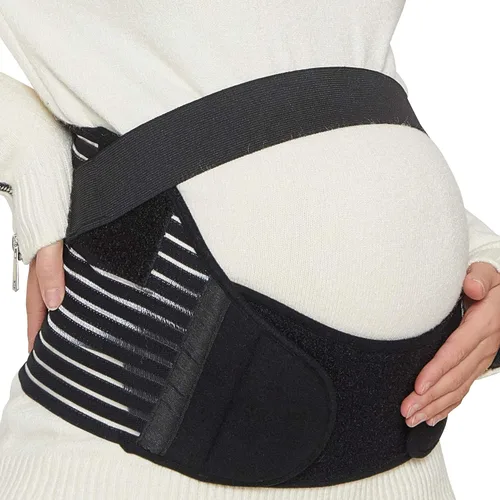 Cinturón de maternidad, marca NEOtech Care (TM), soporte para embarazo, cintura espalda abdomen, corsé, color negro, beige o blanco, XL, Negro, 1