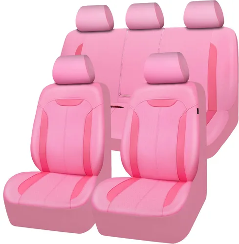 Miniatura 9 de CARPASS - Juego completo de fundas de cuero para asientos de auto, lujosas fundas de PU para automóvil, fundas impermeables para asientos de auto