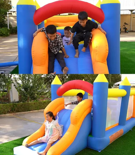 Miniatura 6 de HuaKastro Casa inflable extendida de 20.5 pies de largo para carreras de obstáculos para niños, fiesta de Pascua, con varios obstáculos: túnel