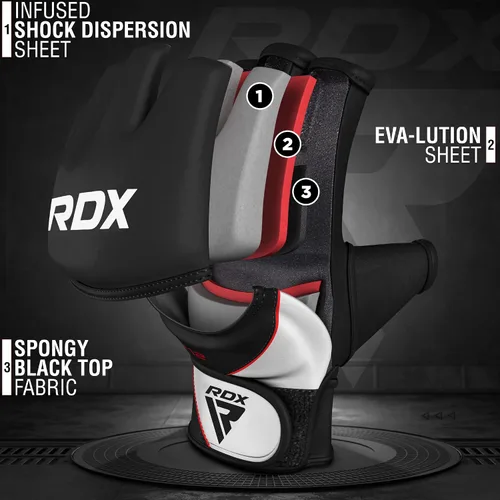 Miniatura 7 de RDX Guantes MMA Grappling Sparring, Cuero Maya Hide, Guantes de Boxeo Hombres Mujeres Muay Thai Artes Marciales Entrenamiento, Mitones Ajustables