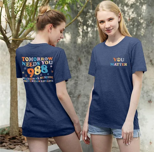 Miniatura 2 de FASHGL Mental Health Matters - Camiseta para mujer 988 para prevención del suicidio, camiseta divertida para terapeuta y psicólogo