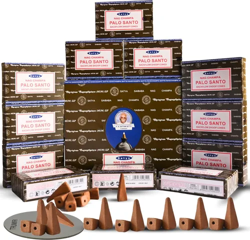 Miniatura 16 de Conos de incienso de contraflujo de salvia blanca californiana para fuente de humo aromática en cascada y alfombrilla - Paquete de 12