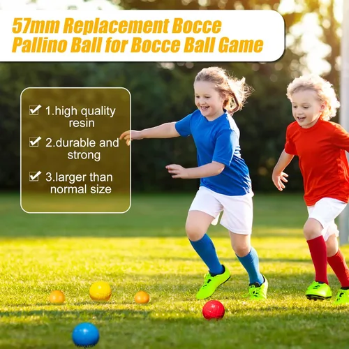 Miniatura 3 de Deekin 2 paquetes de 2.244 in Bocce Pallino para juego de bocha, bola de bocha, bolas de repuesto para bocce palino Amarillo