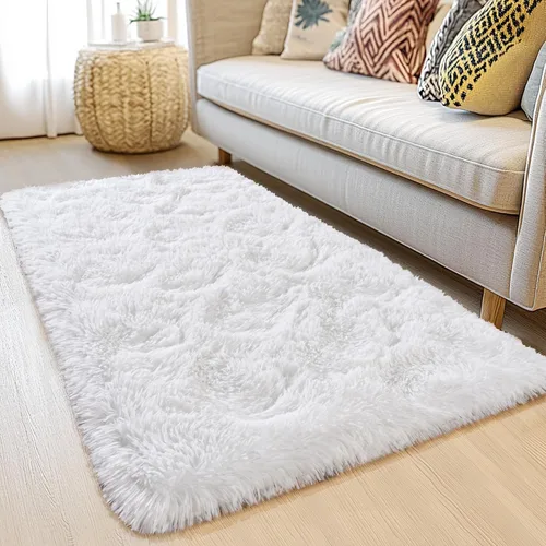 Miniatura 112 de Awaytail Alfombra Esponjosa Lavable 2x3 Pies, Pura Negra Alfombra para Silla de Escritorio Antideslizante, Alfombra Supersuave para Niños