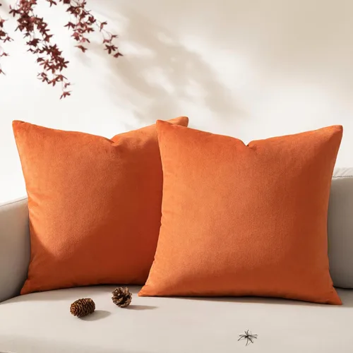 Miniatura 21 de Phantoscope Paquete de 2 Fundas de Cojín Decorativas de Terciopelo Suaves Sólidas Cuadradas para Sofá Color Taupe 22 x 22 pulgadas 55 x 55 cm Gris