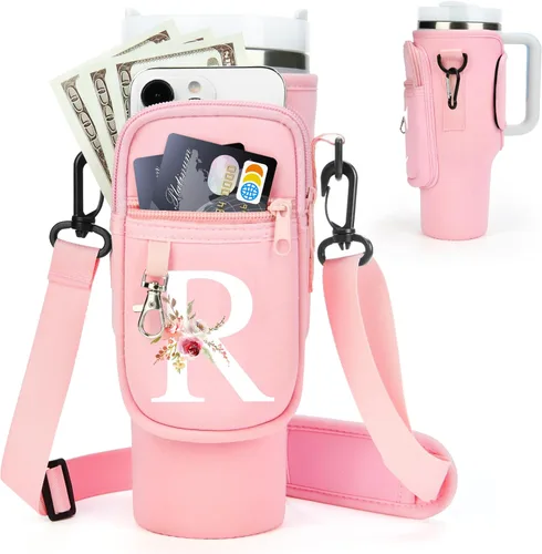 Miniatura 73 de Initial Water Bottle Holder with Strap for Stanley Cup Accessories 40 oz/Simple Modern Tumbler, Birthdays for Women Girls, Water Bottle Carrier Bag