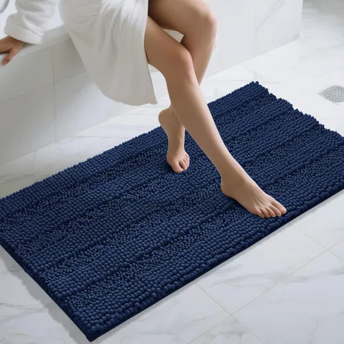 Miniatura 13 de Yimobra Alfombras lavables para baño, alfombra de baño de chenilla súper suave y absorbente para piso y alfombra, alfombra antideslizante de secado