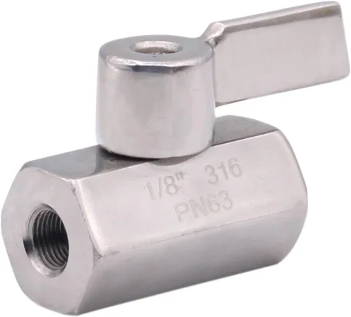 Miniatura 10 de DERNORD Válvula de bola de acero inoxidable Mini rosca NPT hembra (1" hembra y hembra)