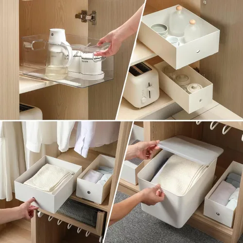 Miniatura 6 de Summark 4 PCS Rieles Extraíbles para Cestas o Contenedores. Accesorios de Almacenamiento y Organización para Gabinetes, Estantes. Rieles 2