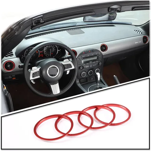 Miniatura 8 de Para Mazda MX-5 2009-2015 modelos de aire acondicionado automotriz salida de aire acondicionado anillo decorativo aleación de aluminio accesorios