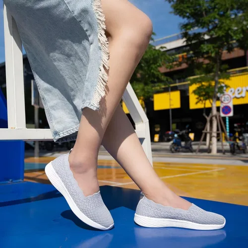Miniatura 4 de Puxowe Mocasines de mujer ligeros, con el empeine bajo, planos, calzado de punto