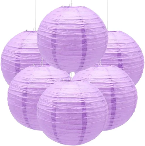 Miniatura 10 de 6 linternas de papel decorativas redondas colgantes