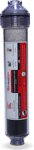 LiquaGen - Kit de filtro en línea de carbonato de calcio alcalino + catalítico de alta pureza de pH + carbonato de calcio de 10 pulgadas para