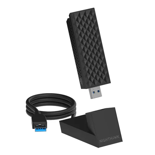 Miniatura 7 de NETGEAR Nighthawk Adaptador USB 3.0 WiFi 6E (A8000) - Velocidad inalámbrica Gigabit de triple banda AXE3000 (hasta 3Gbps) - Nueva banda de 6GHz