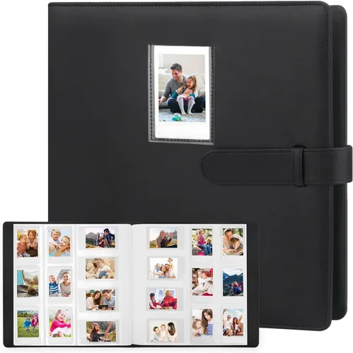 Veicevol Álbum de fotos de 640 bolsillos para cámara Fujifilm Instax Mini, cubierta de cuero, álbum de fotos para cámara instantánea Instax Mini 12