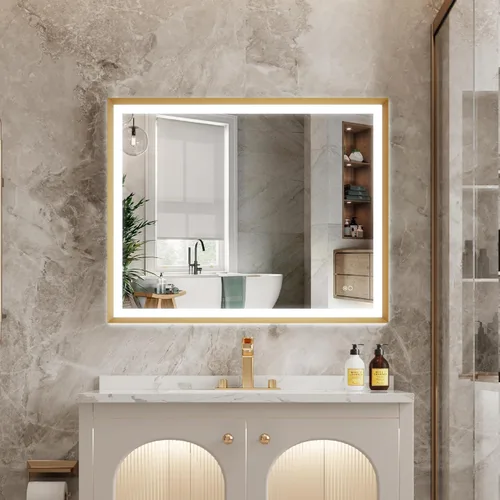 Miniatura 27 de WELLFOR Espejo de baño LED de 28 x 36 pulgadas, espejo de tocador de baño con luz, espejo de pared de baño, espejo de baño iluminado, montaje