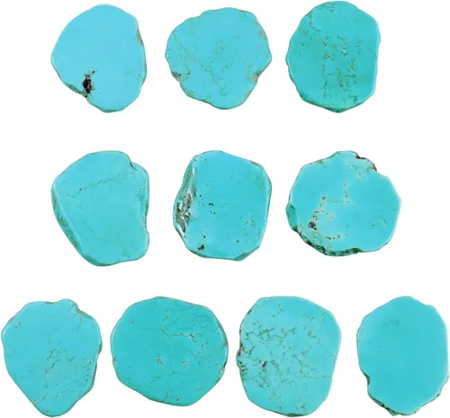 Miniatura 6 de COIRIS ZS-1133-L, 10 cuentas sueltas de piedras preciosas de turquesa blanca natural con forma irregular grande para hacer joyas (ZS-1133-L)