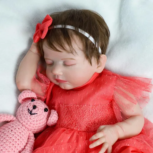 Miniatura 8 de SCOM Muñecas Bebé Reborn Niña de 20 Pulgadas, Recién Nacida Realista, Muñecas Bebé Durmiendo Niña, con Cuerpo de Tela Suave con Peso, Extremidades