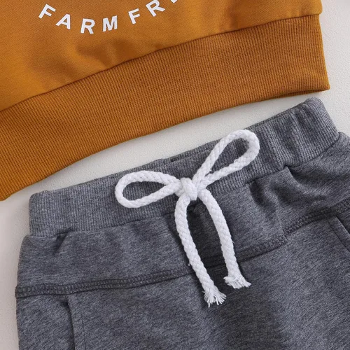 Miniatura 11 de Adobabirl Conjunto de sudadera y pantalones de Halloween para bebé, sudadera y pantalones con parche de calabaza para Halloween, otoño, ropa de bebé