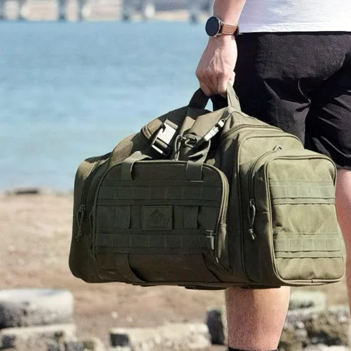 Miniatura 2 de APRILBAY AB Tactical Series Duffle Bag Gym Travel Senderismo y Trekking Bolsa de deportes Bolsa de caza y pesca, Verde oscuro, Bolsa de lona