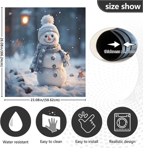 Miniatura 4 de Kigai Cubierta de muñeco de nieve para puerta de lavavajillas, reutilizable, recortable, para cocina, refrigerador, calcomanía frontal, decoración