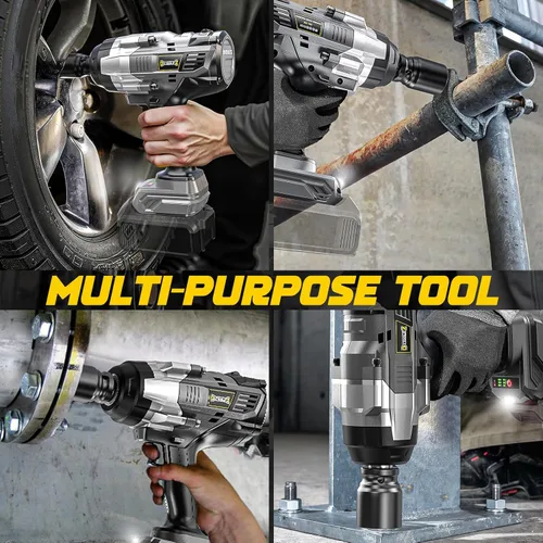 Miniatura 6 de DIYtoolifz - Llave de impacto inalámbrica de 3/4" compatible con batería Dewalt 20V: controlador de alto par de 1850 pies-libra (2500 N.m)