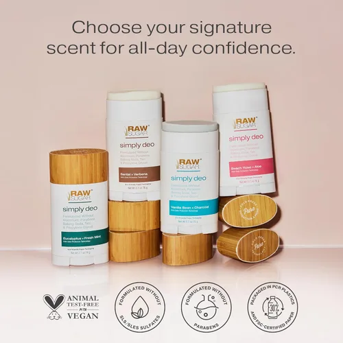 Miniatura 4 de RAW SUGAR Barra de desodorante sin aluminio, Simply Deo (Paquete de 1) Desodorante para todo el cuerpo para mujeres y hombres, fórmula limpia sin