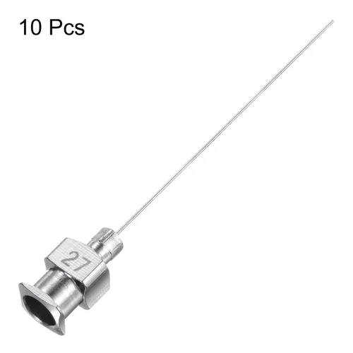 Miniatura 3 de HARFINGTON 10 agujas dispensadoras de acero inoxidable calibre 27, 1 1/2 pulgadas, tubo de aguja de pegamento de metal, puntas romas, Luer Lock