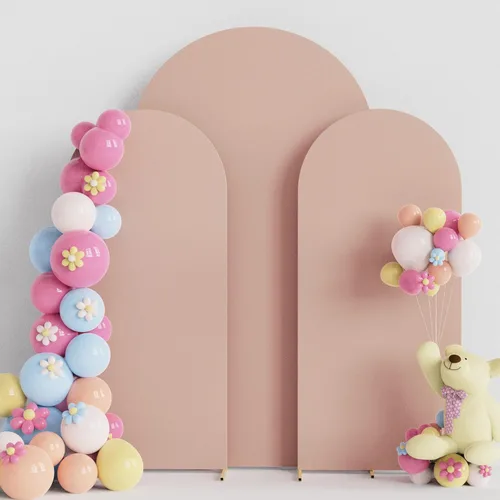 Miniatura 20 de Putros Funda para Arco de Boda 7.2 pies, Cubiertas de Soporte de Fondo Chiara de Spandex Negro Ajustado con Parte Superior Redonda de 6 pies, Juego
