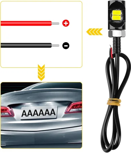 Miniatura 7 de Linkstyle 4 piezas luces LED de matrícula de 12V, lámpara de tornillo de etiqueta de matrícula de 8000K, impermeable, luces de bombilla LED