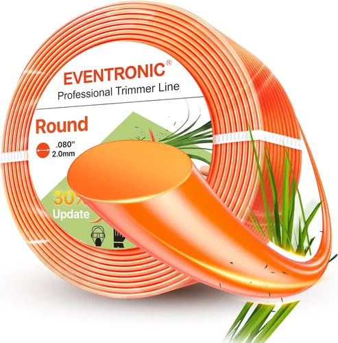Cuerda Weed Eater, línea de recortadora Eventronic 080 de 445 pies, línea de recortadora para reemplazo universal, cuerda redonda Wacker para hierba