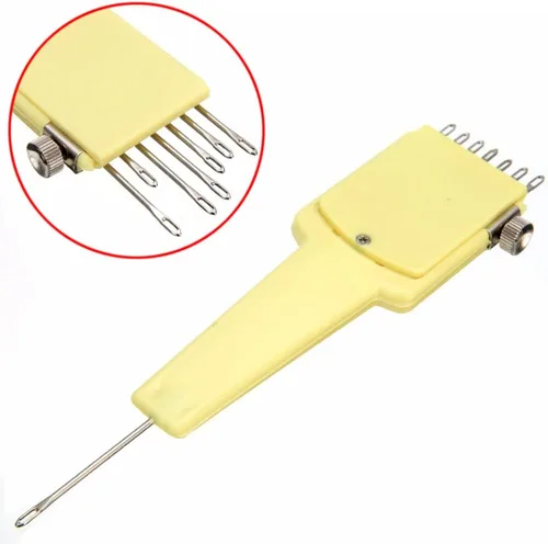 Miniatura 4 de Mollytek Herramienta de transferencia de máquina de tejer peine 1x7 agujas Herramienta de transferencia ajustable para máquina de tejer de 0.177