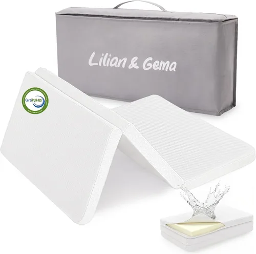 Miniatura 9 de Lilian&Gema Colchón Pack and Play de 38 x 26 x 1.5 pulgadas, almohadilla para colchón Pack N Play para corralito y corral de juegos, cubrecolchón