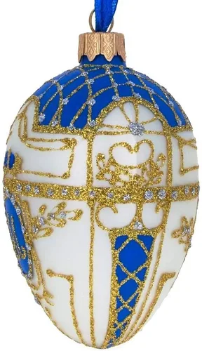 Miniatura 6 de 1903 - Adorno de huevo de cristal danés real de 4 pulgadas