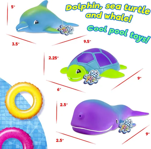 Miniatura 3 de JA-RU Animales acuáticos blandos para chorros oceánicos (1 juguete acuático surtido) Divertidos juguetes de espuma flotante de animales marinos