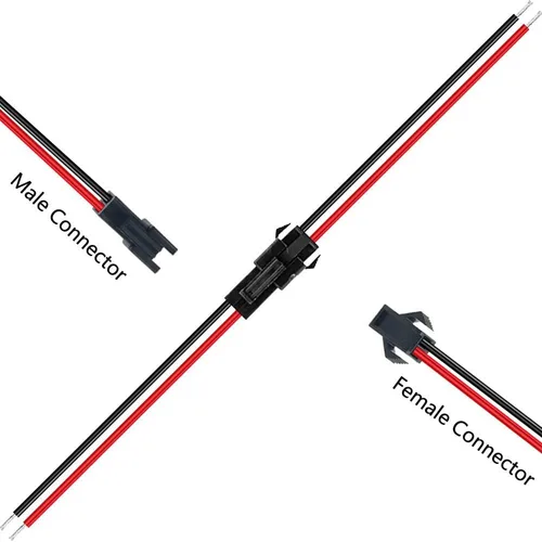Miniatura 3 de Adaptador de conector macho y hembra de 22 AWG JST SM de 2 pines con cable eléctrico de 5.906 in para luz LED, 10 pares