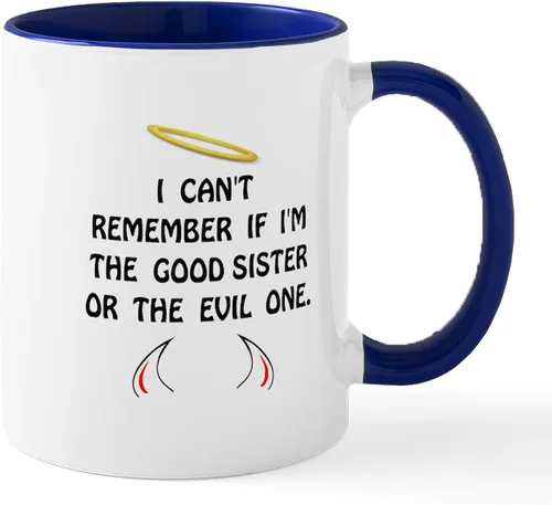 Miniatura 8 de CafePress Good Evil – Hermana – El único Taza de café, taza de café, S, Blanco