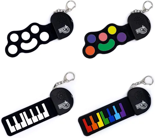 Miniatura 6 de Rock and Roll It - Micro Piano. Llavero de piano de trabajo real y jugable. Cuélgalo en una mochila y juega en cualquier lugar. Alfombrilla de piano