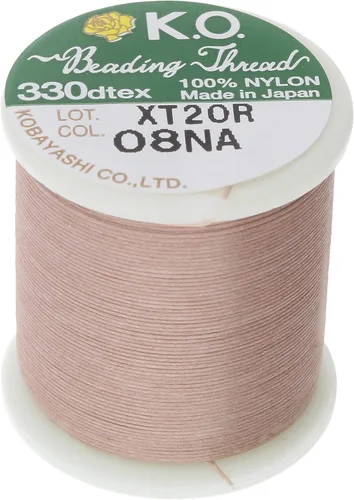 Miniatura 12 de Hilo de nailon para cuentas KO, color blanco, japonés encerado al 100%, 330TEX, resistente a enredos, carrete de 50 m / 55 yardas, para proyectos