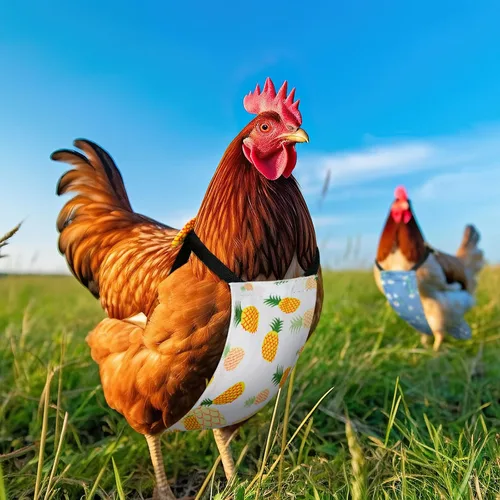 Miniatura 4 de DoubleFill 6 piezas de pañales para gallinas, gallos, patos reutilizables y lavables con lazada para patitos, gallinas, gansos, aves ajustables