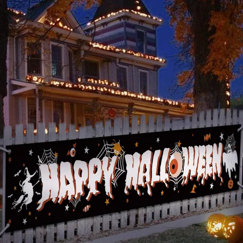Cartel de Feliz Halloween para fiesta de Halloween, carteles decorativos gigantes del Día de las Hallowmas para celebrar, suministros para valla,