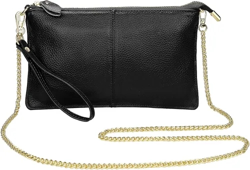Miniatura 2 de Uromee Cartera de mano para mujer, de piel auténtica, con cadena de hombro desmontable