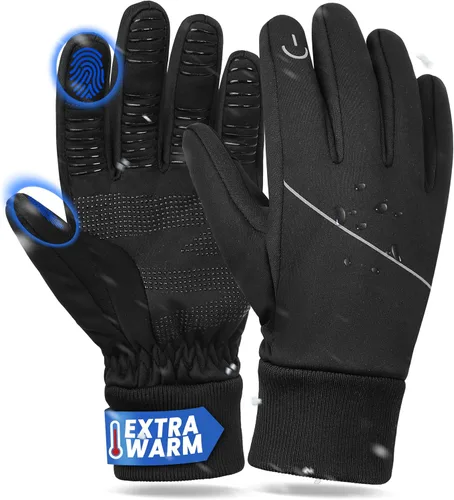 MOREOK Guantes de invierno para hombres y mujeres, cálidos, térmicos, para esquí, nieve, pantalla táctil, ciclismo, ciclismo, senderismo, clima