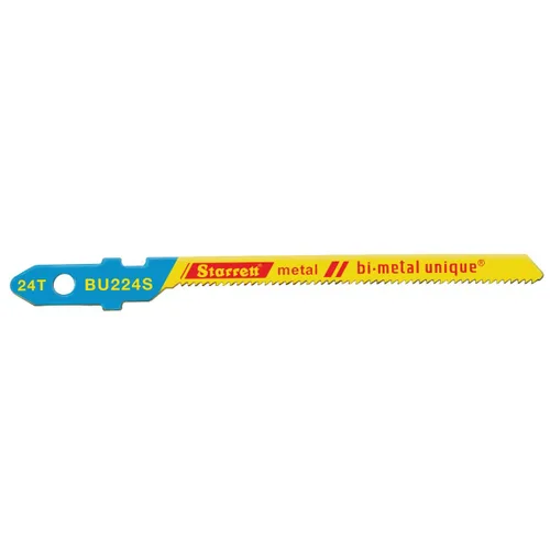 Starrett BU224S BU224S - Kit de hoja de sierra de calar para corte de metal con vástago unificado único bimetálica, 2 pulgadas de largo, 3/16